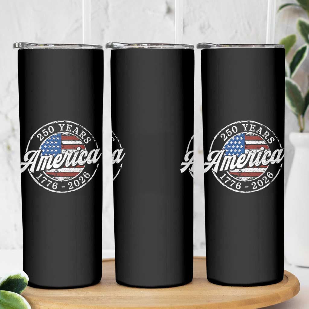 America 250 Years 1776 2026 Skinny Tumbler 250th Anniversary USA Vintage USA Flag