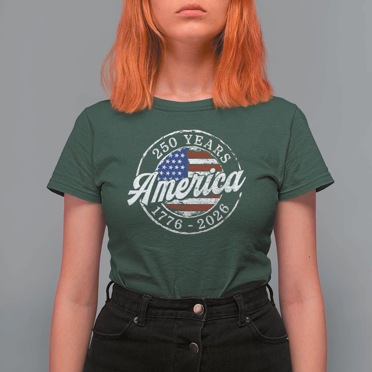 America 250 Years 1776 2026 T Shirt For Women 250th Anniversary USA Vintage USA Flag