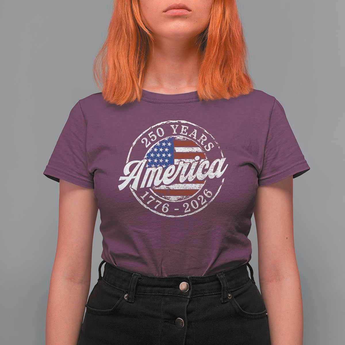 America 250 Years 1776 2026 T Shirt For Women 250th Anniversary USA Vintage USA Flag