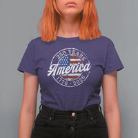 America 250 Years 1776 2026 T Shirt For Women 250th Anniversary USA Vintage USA Flag