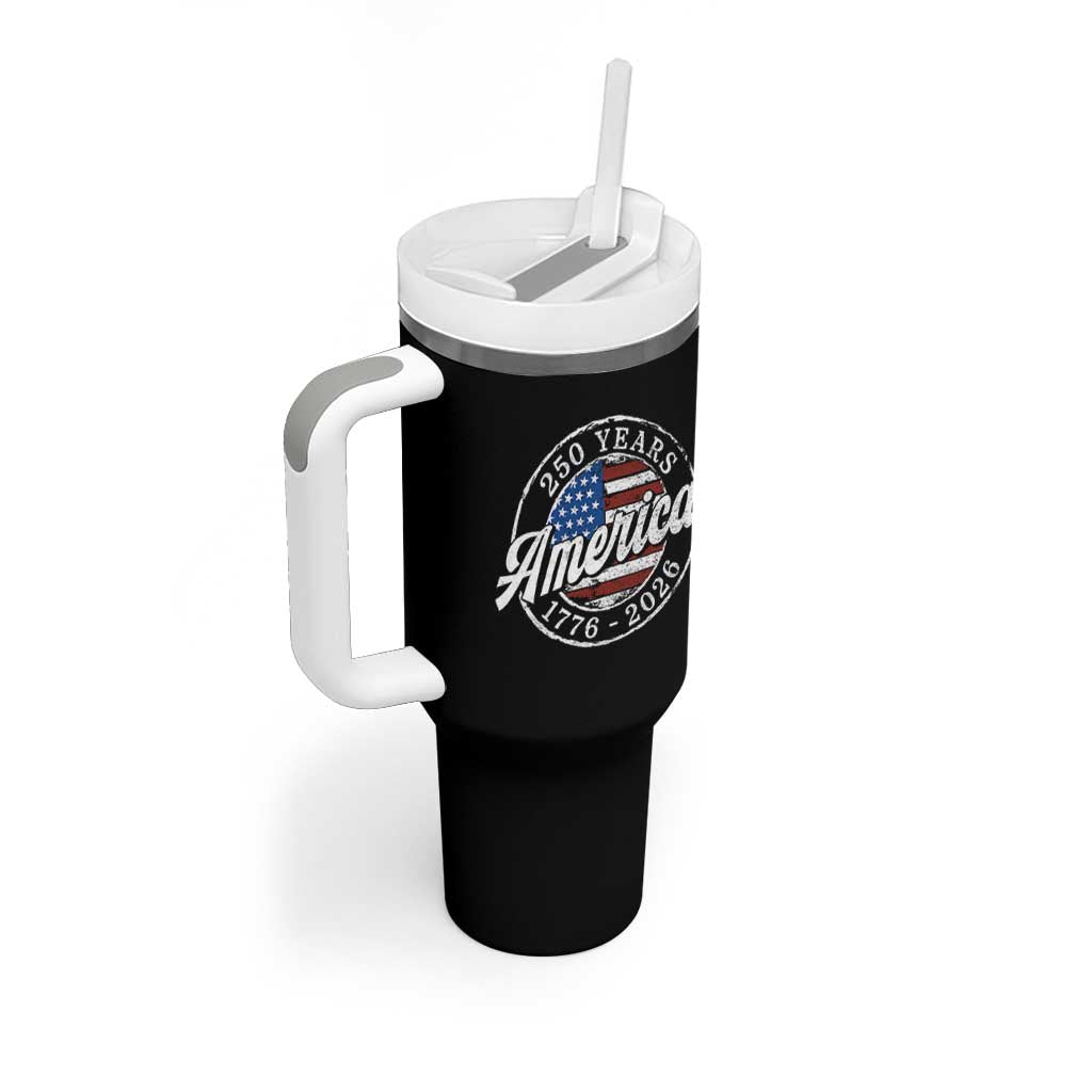 America 250 Years 1776 2026 Tumbler With Handle 250th Anniversary USA Vintage USA Flag