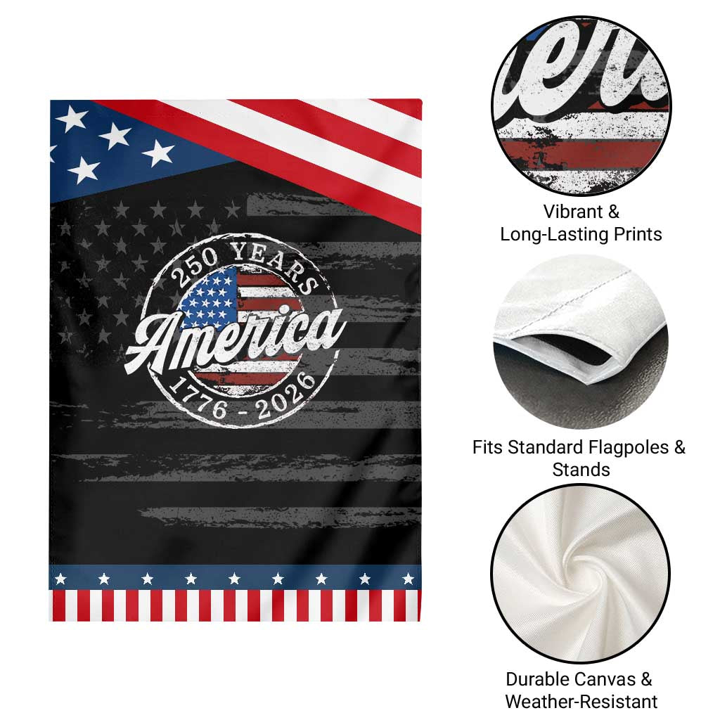 America 250 Years 1776 2026 Patriotic Garden Flag 250th Anniversary USA Vintage USA Flag