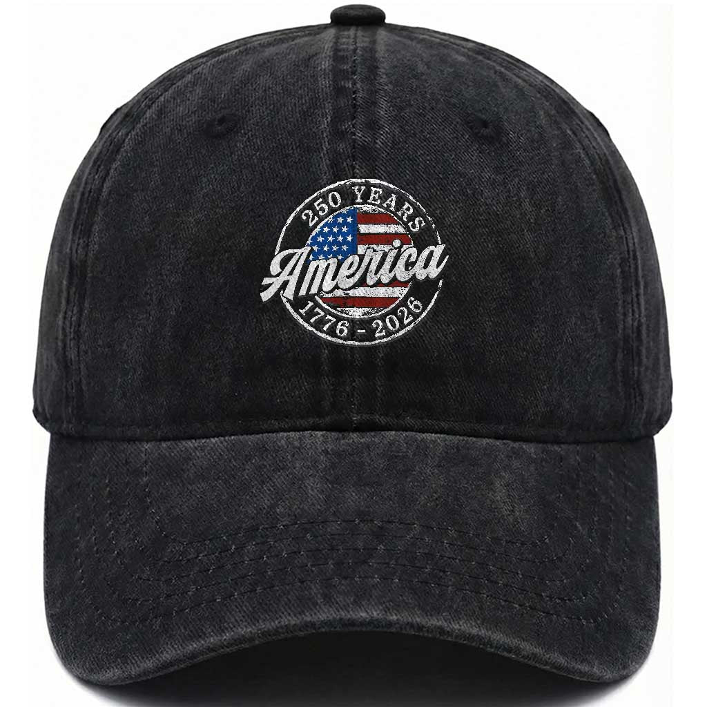 America 250 Years 1776 2026 Washed Cotton Baseball Cap 250th Anniversary USA Vintage USA Flag