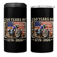 250 Years Of Freedom Motorcycle Patriotic Biker 1776 2026 4 in 1 Can Cooler Tumbler