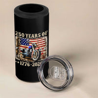 250 Years Of Freedom Motorcycle Patriotic Biker 1776 2026 4 in 1 Can Cooler Tumbler