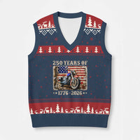 250 Years Of Freedom Motorcycle Patriotic Biker 1776 2026 V-Neck Knit Sweater Vest