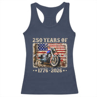 250 Years Of Freedom Motorcycle Patriotic Biker 1776 2026 Racerback Tank Top