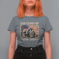 250 Years Of Freedom Motorcycle Patriotic Biker 1776 2026 T Shirt For Women