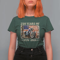 250 Years Of Freedom Motorcycle Patriotic Biker 1776 2026 T Shirt For Women