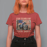 250 Years Of Freedom Motorcycle Patriotic Biker 1776 2026 T Shirt For Women
