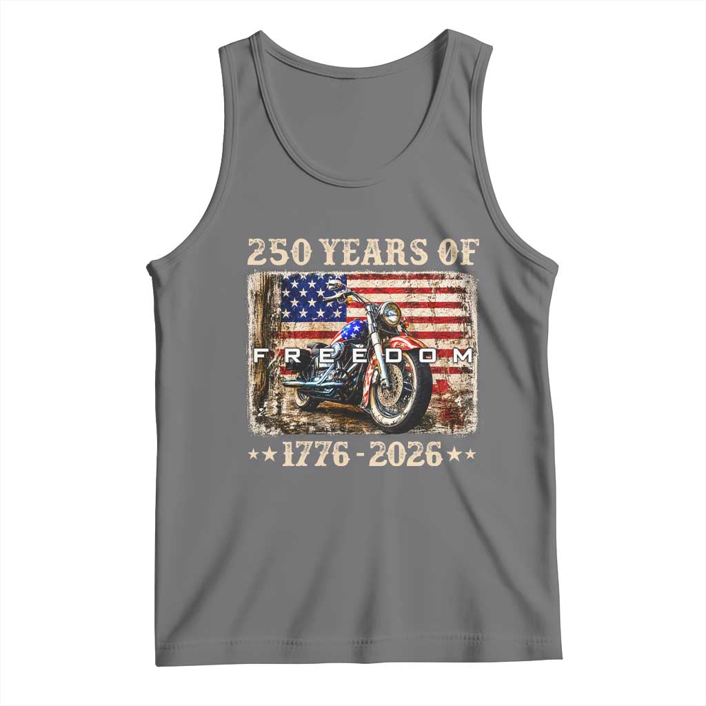 250 Years Of Freedom Motorcycle Patriotic Biker 1776 2026 Tank Top