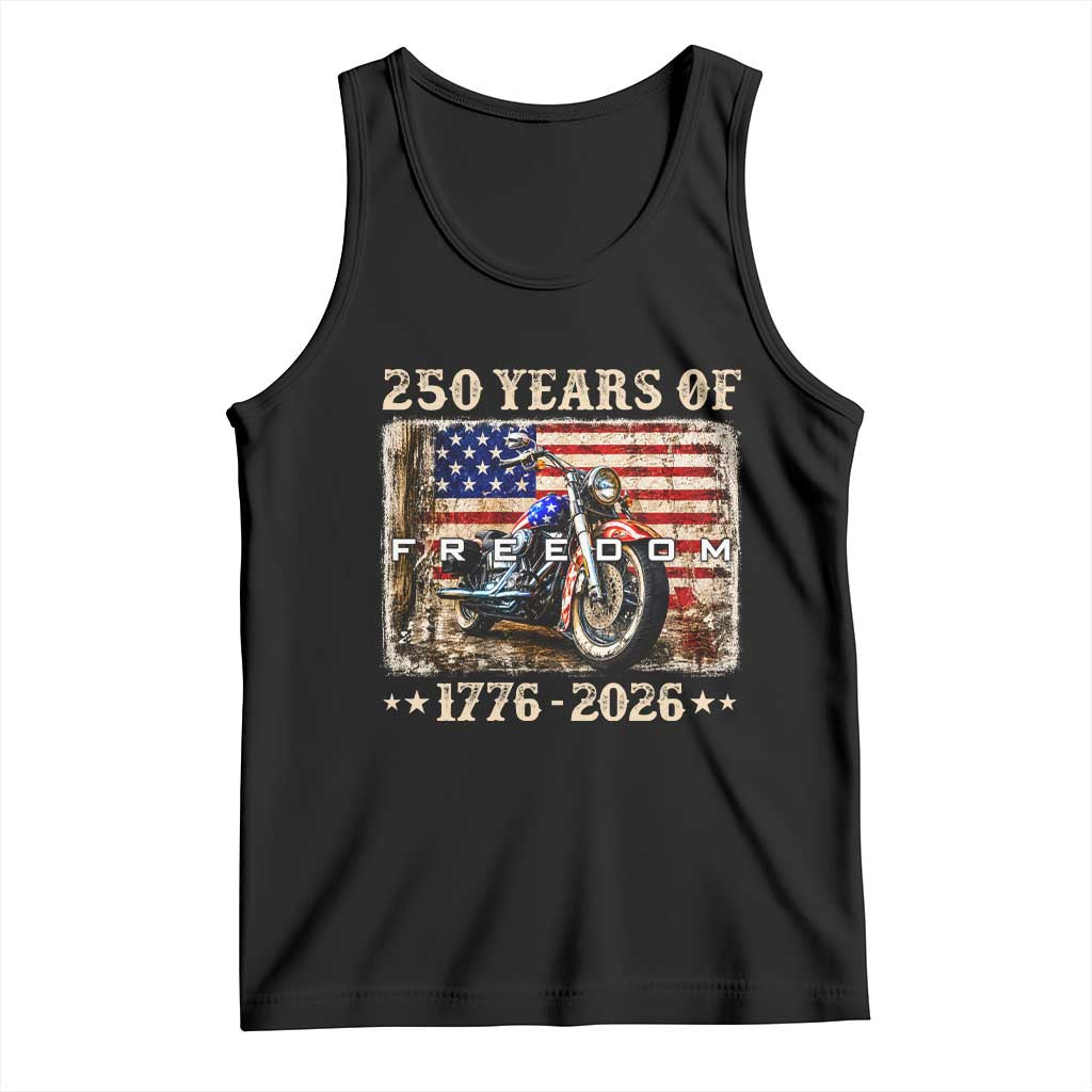 250 Years Of Freedom Motorcycle Patriotic Biker 1776 2026 Tank Top