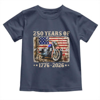 250 Years Of Freedom Motorcycle Patriotic Biker 1776 2026 Toddler T Shirt