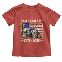 250 Years Of Freedom Motorcycle Patriotic Biker 1776 2026 Toddler T Shirt
