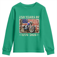 250 Years Of Freedom Motorcycle Patriotic Biker 1776 2026 Youth Sweatshirt