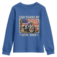 250 Years Of Freedom Motorcycle Patriotic Biker 1776 2026 Youth Sweatshirt