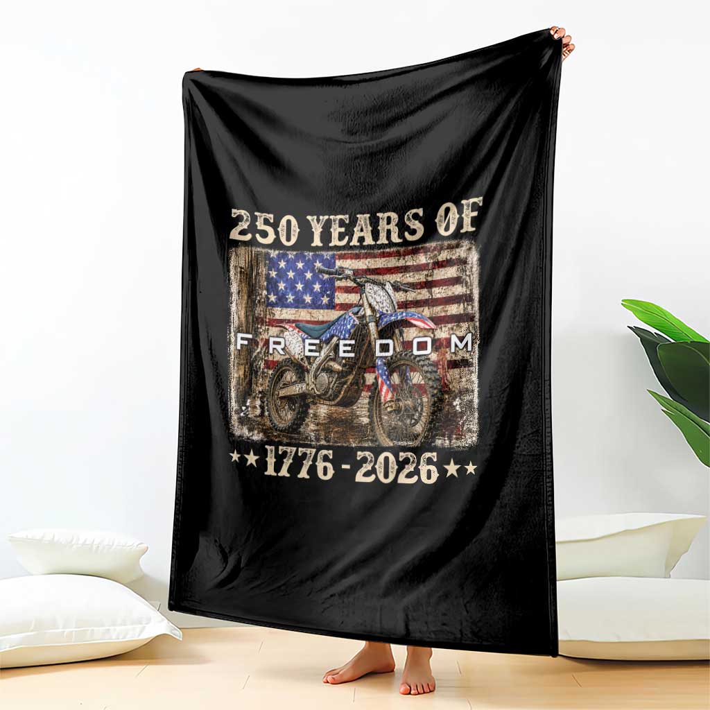 250 Years Of Freedom Dirt Bike Motocross 1776 2026 Throw Blanket