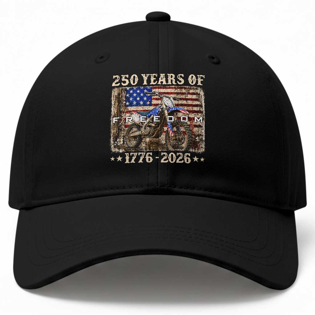 250 Years Of Freedom Dirt Bike Motocross 1776 2026 Baseball Cap