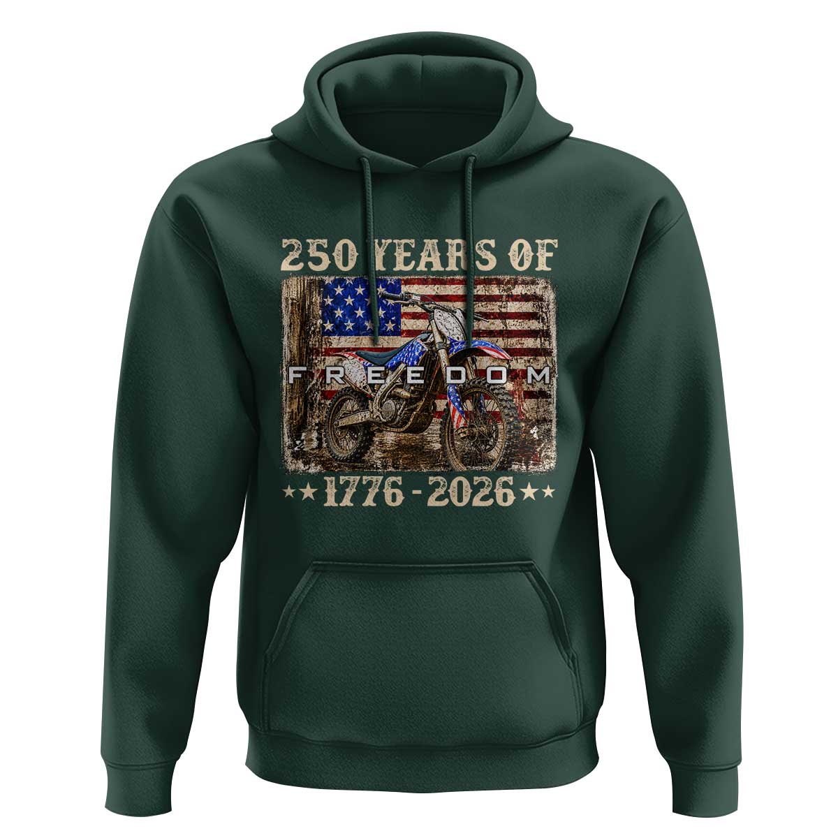 250 Years Of Freedom Dirt Bike Motocross 1776 2026 Hoodie