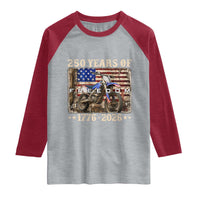 250 Years Of Freedom Dirt Bike Motocross 1776 2026 Raglan Shirt