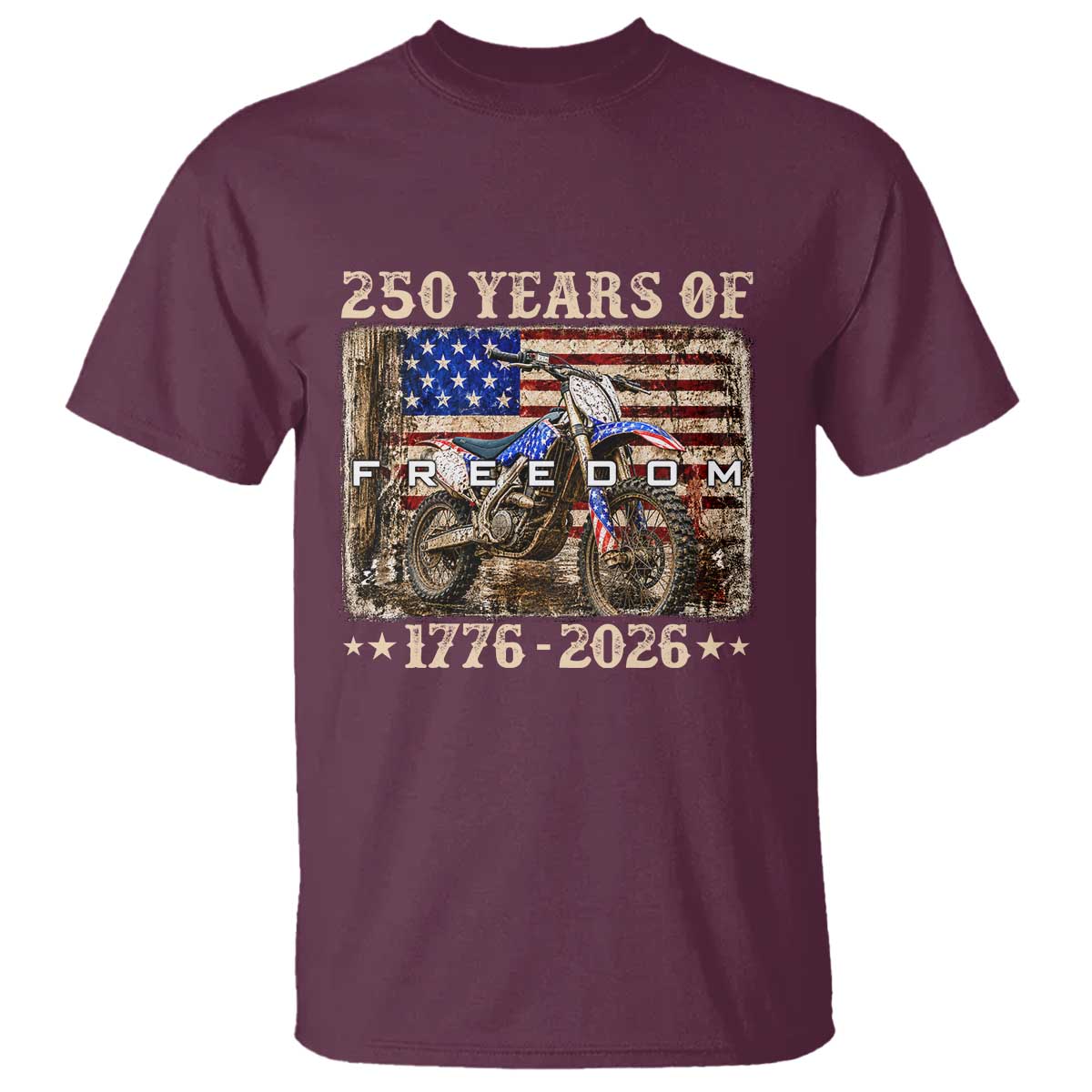 250 Years Of Freedom Dirt Bike Motocross 1776 2026 T Shirt