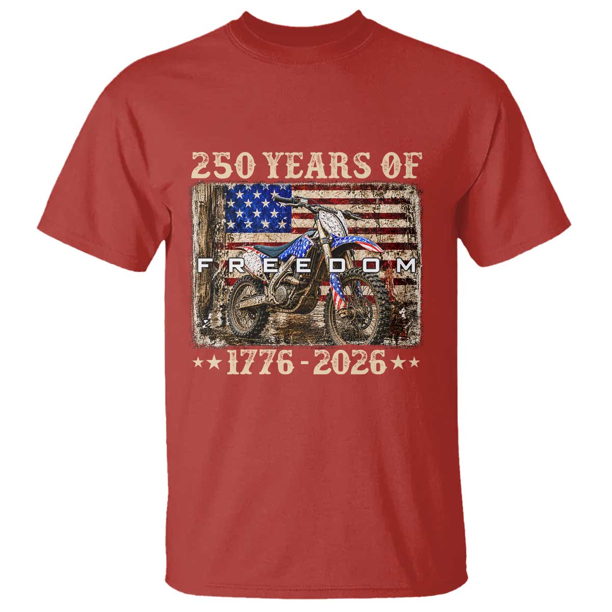 250 Years Of Freedom Dirt Bike Motocross 1776 2026 T Shirt