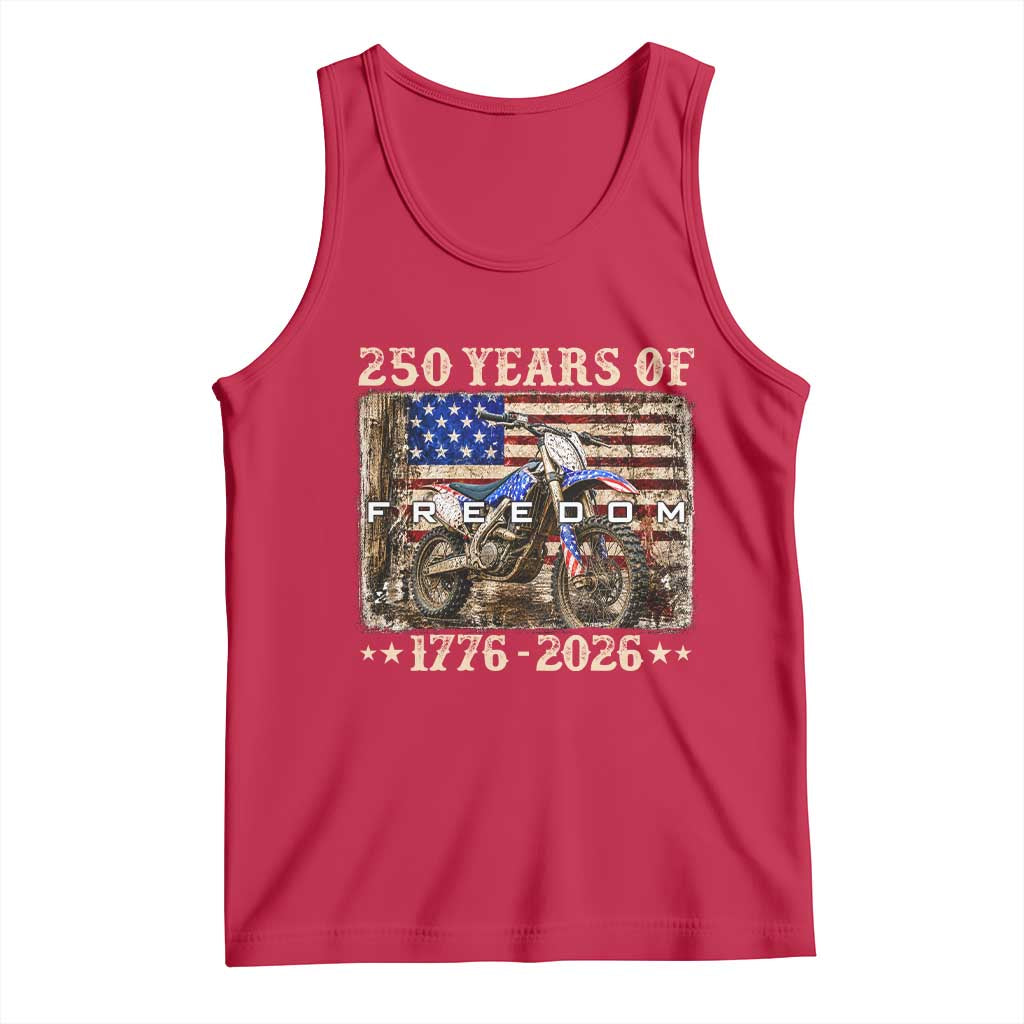 250 Years Of Freedom Dirt Bike Motocross 1776 2026 Tank Top