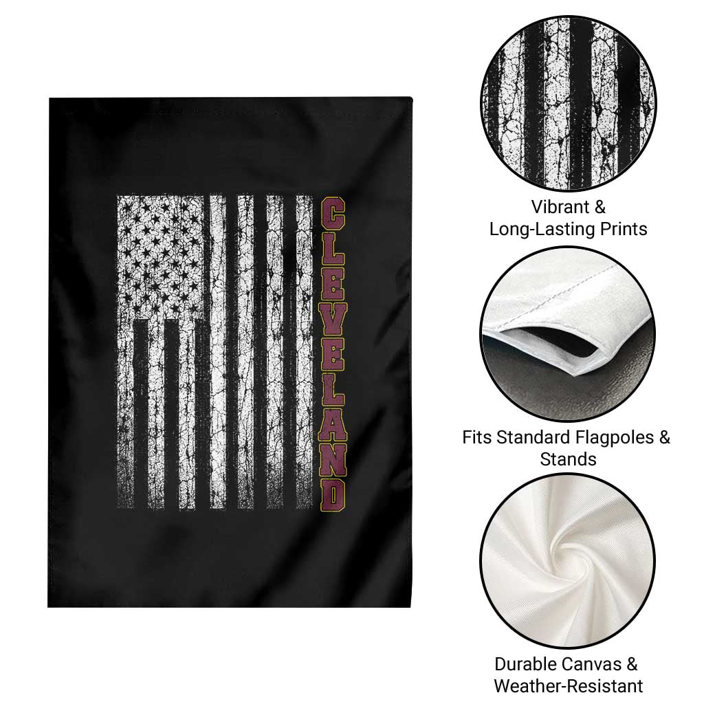 Cleveland Ohio State Pride Vintage American Flag Garden Flag Vintage American Flag Ohio State Pride