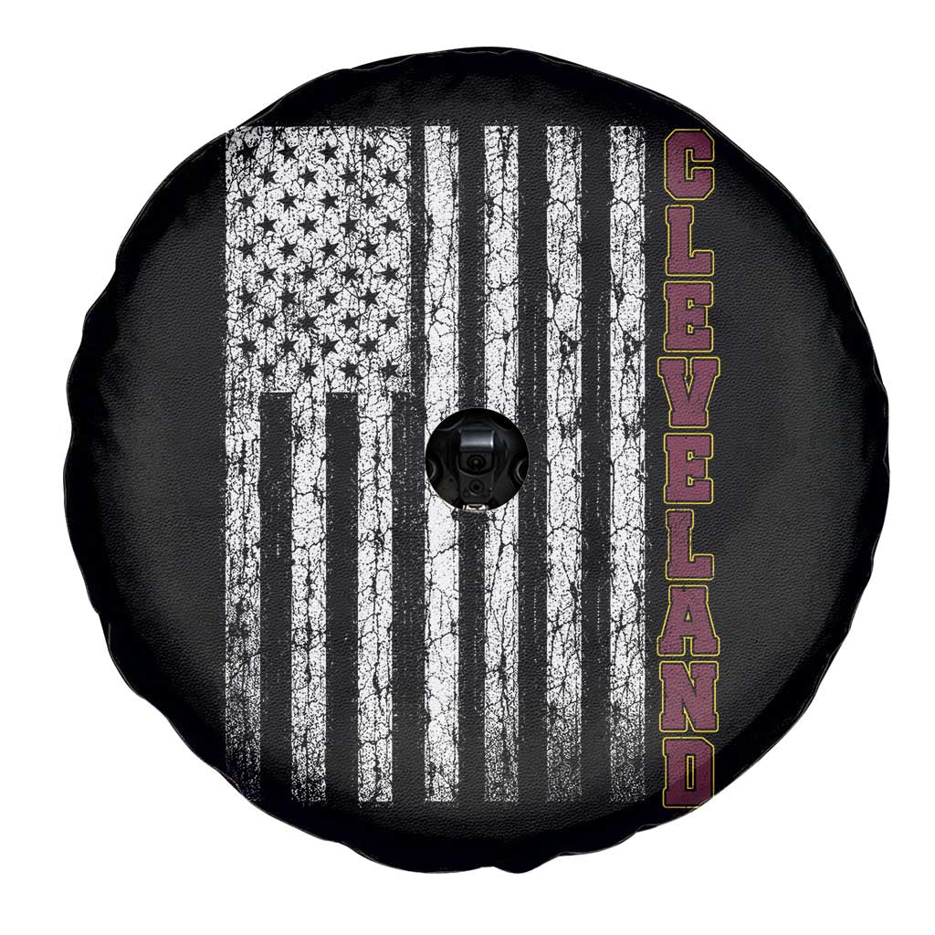 Cleveland Ohio State Pride Vintage American Flag Spare Tire Cover Vintage American Flag Ohio State Pride