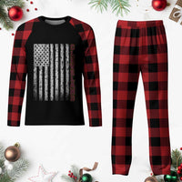 Cleveland Ohio State Pride Vintage American Flag Plaid Pajama Set Vintage American Flag Ohio State Pride