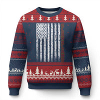 Cleveland Ohio State Pride Vintage American Flag Ugly Christmas Sweater Vintage American Flag Ohio State Pride