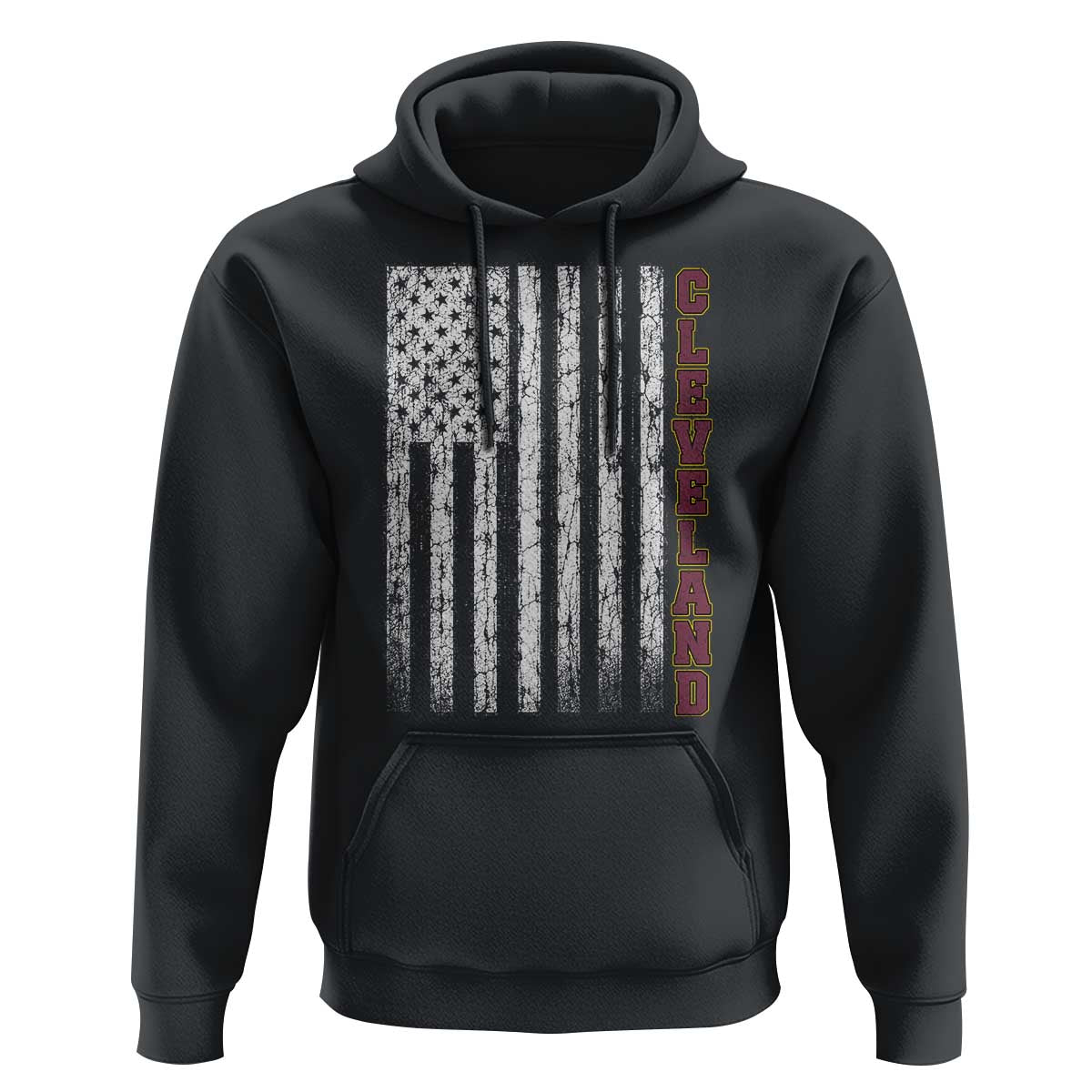 Cleveland Ohio State Pride Vintage American Flag Hoodie