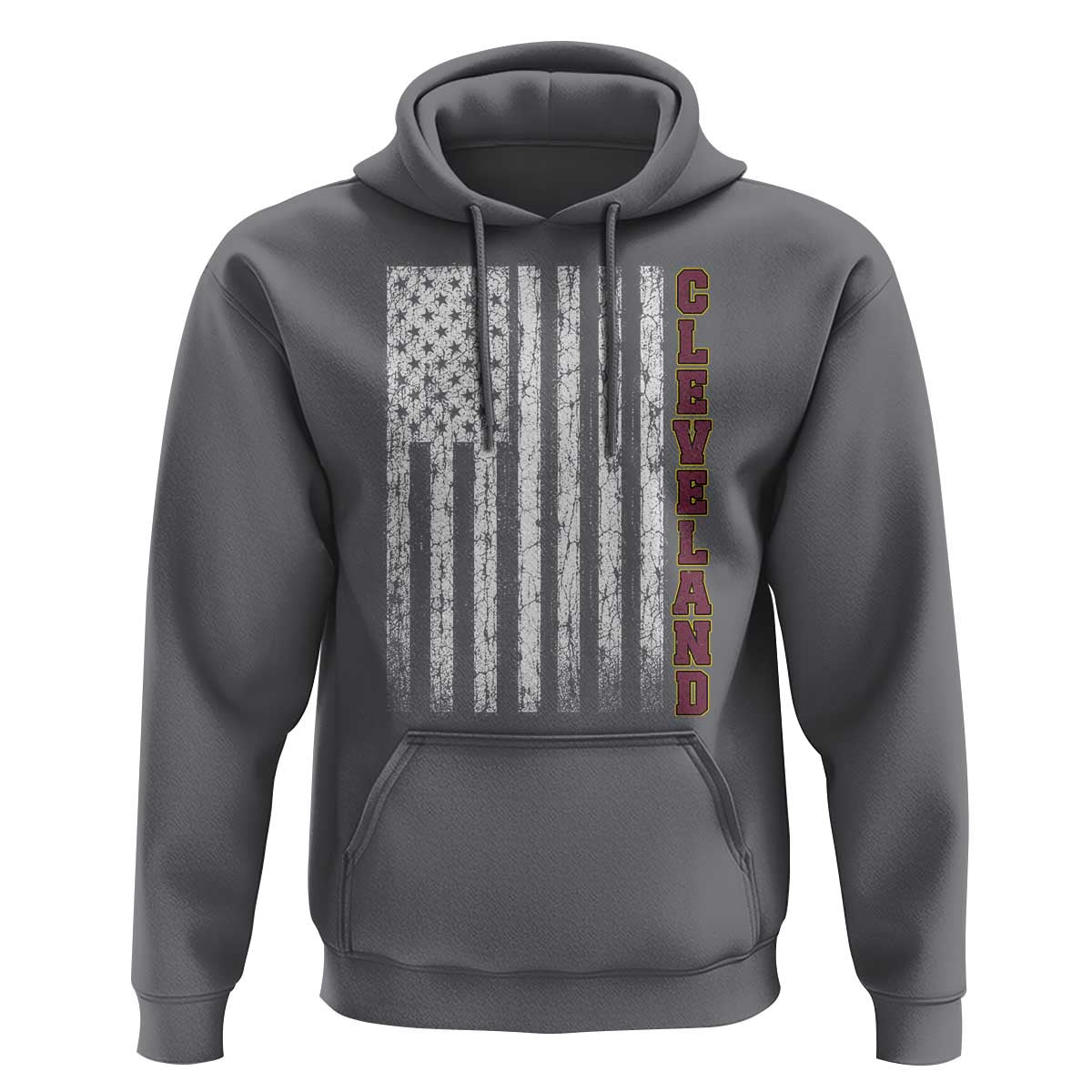 Cleveland Ohio State Pride Vintage American Flag Hoodie