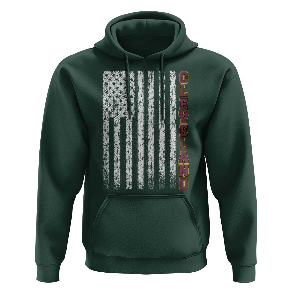 Cleveland Ohio State Pride Vintage American Flag Hoodie