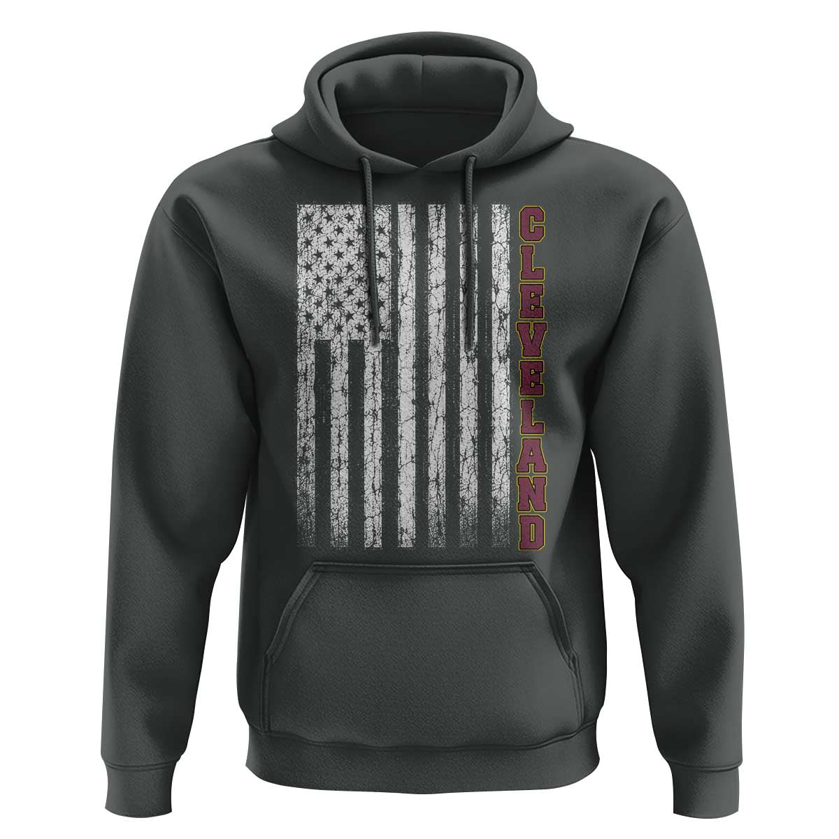 Cleveland Ohio State Pride Vintage American Flag Hoodie