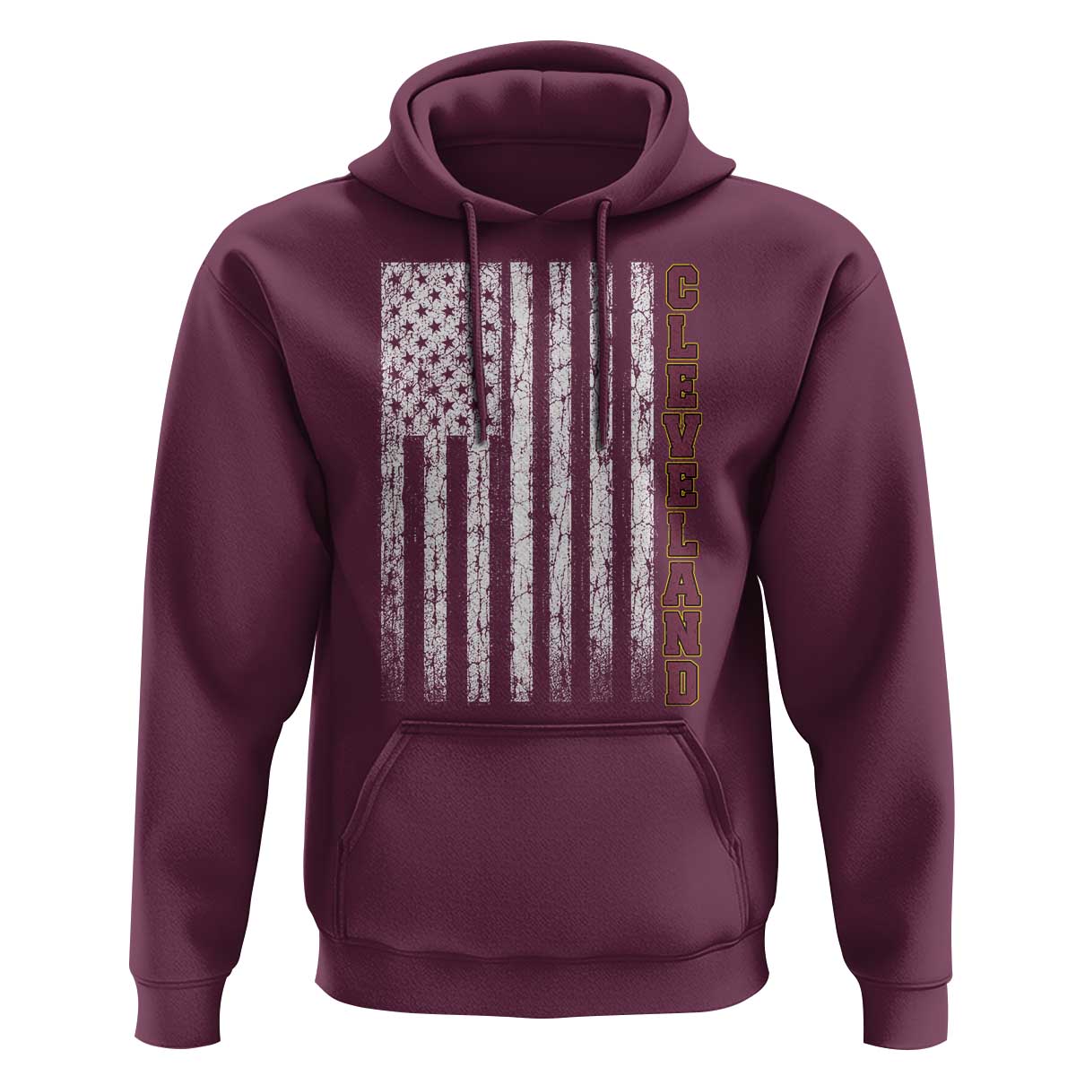 Cleveland Ohio State Pride Vintage American Flag Hoodie