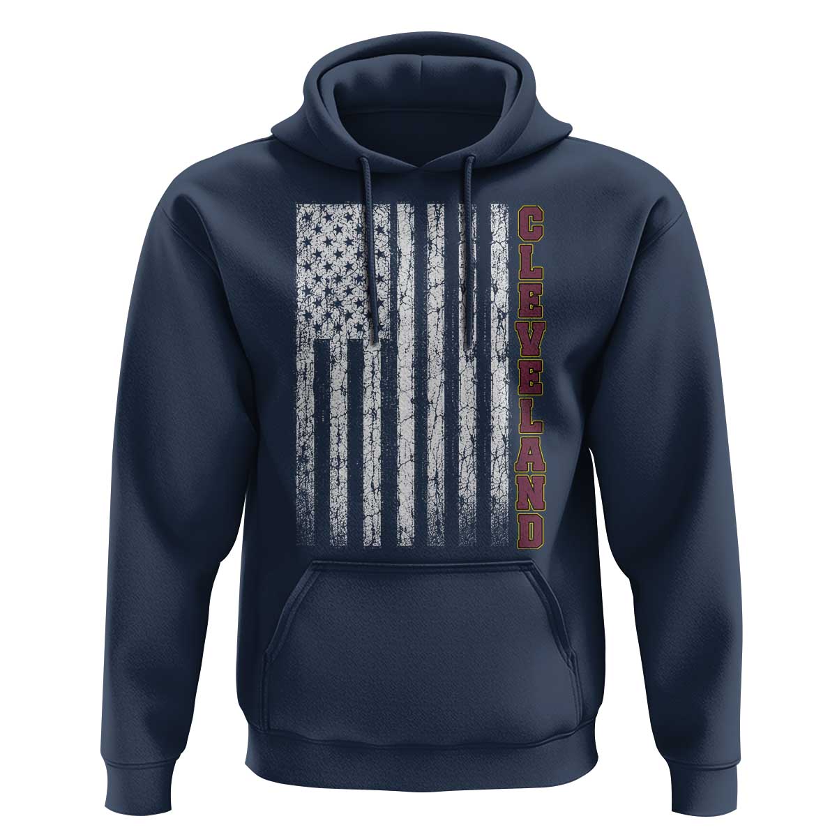Cleveland Ohio State Pride Vintage American Flag Hoodie