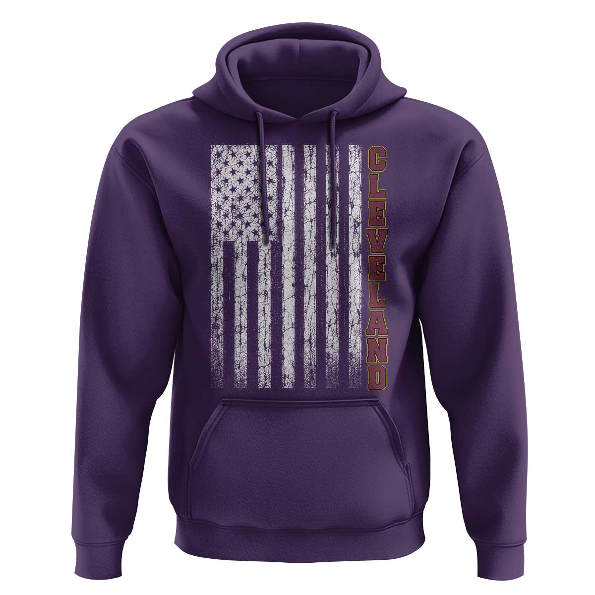 Cleveland Ohio State Pride Vintage American Flag Hoodie