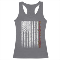 Cleveland Ohio State Pride Vintage American Flag Racerback Tank Top