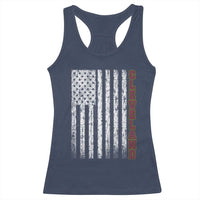 Cleveland Ohio State Pride Vintage American Flag Racerback Tank Top