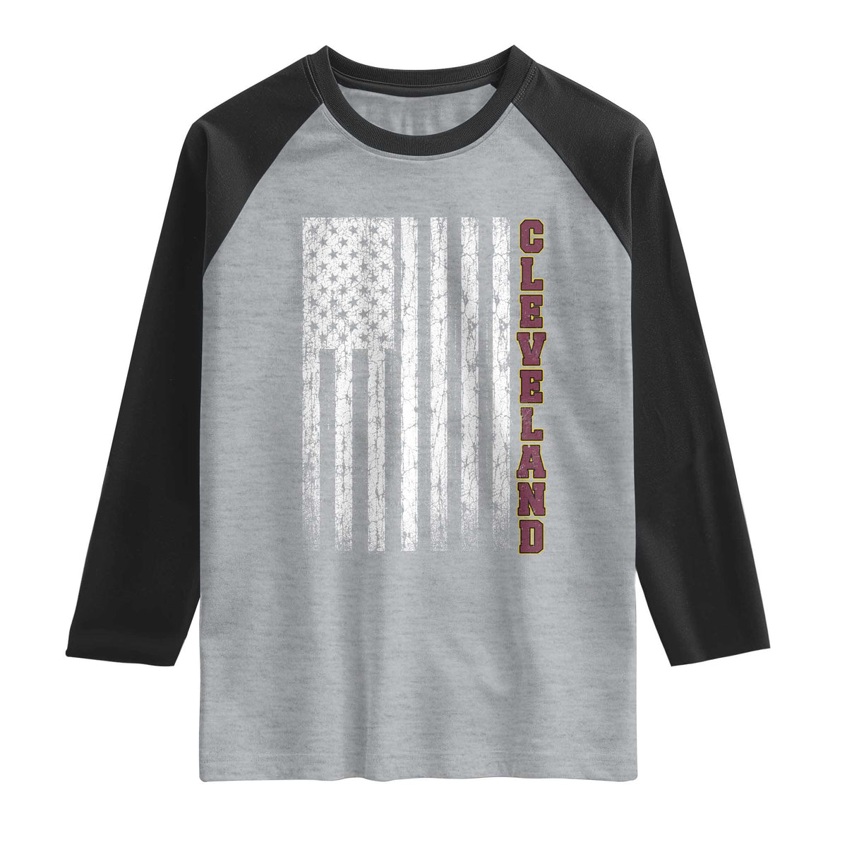 Cleveland Ohio State Pride Vintage American Flag Raglan Shirt Vintage American Flag Ohio State Pride