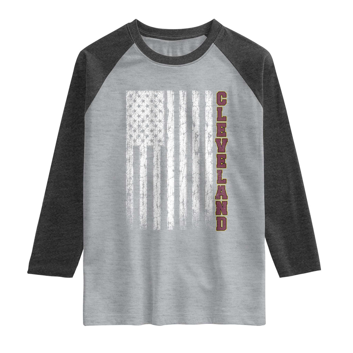 Cleveland Ohio State Pride Vintage American Flag Raglan Shirt Vintage American Flag Ohio State Pride
