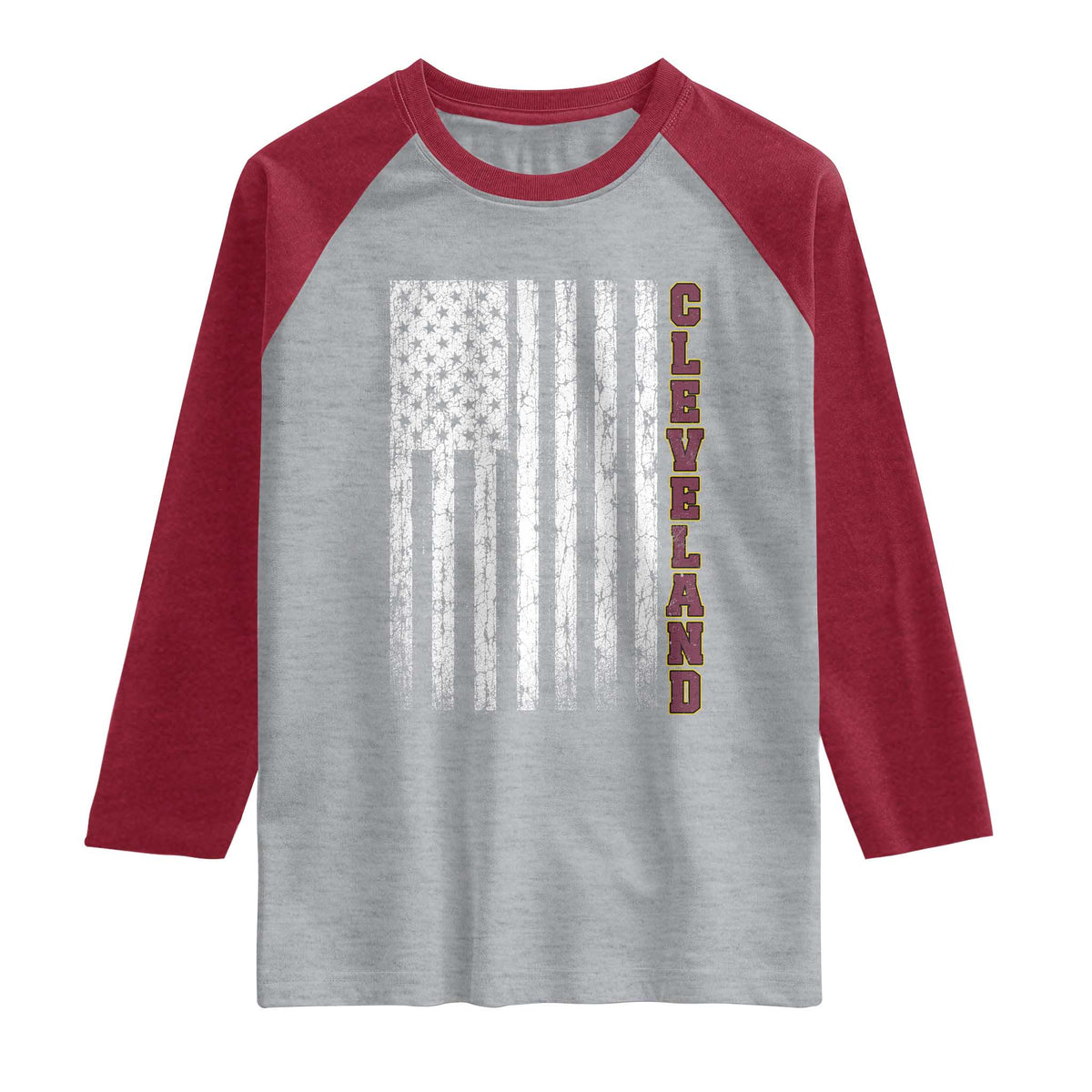 Cleveland Ohio State Pride Vintage American Flag Raglan Shirt Vintage American Flag Ohio State Pride