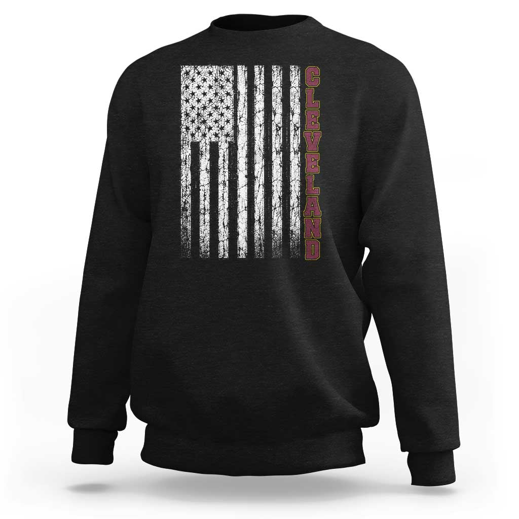 Cleveland Ohio State Pride Vintage American Flag Sweatshirt