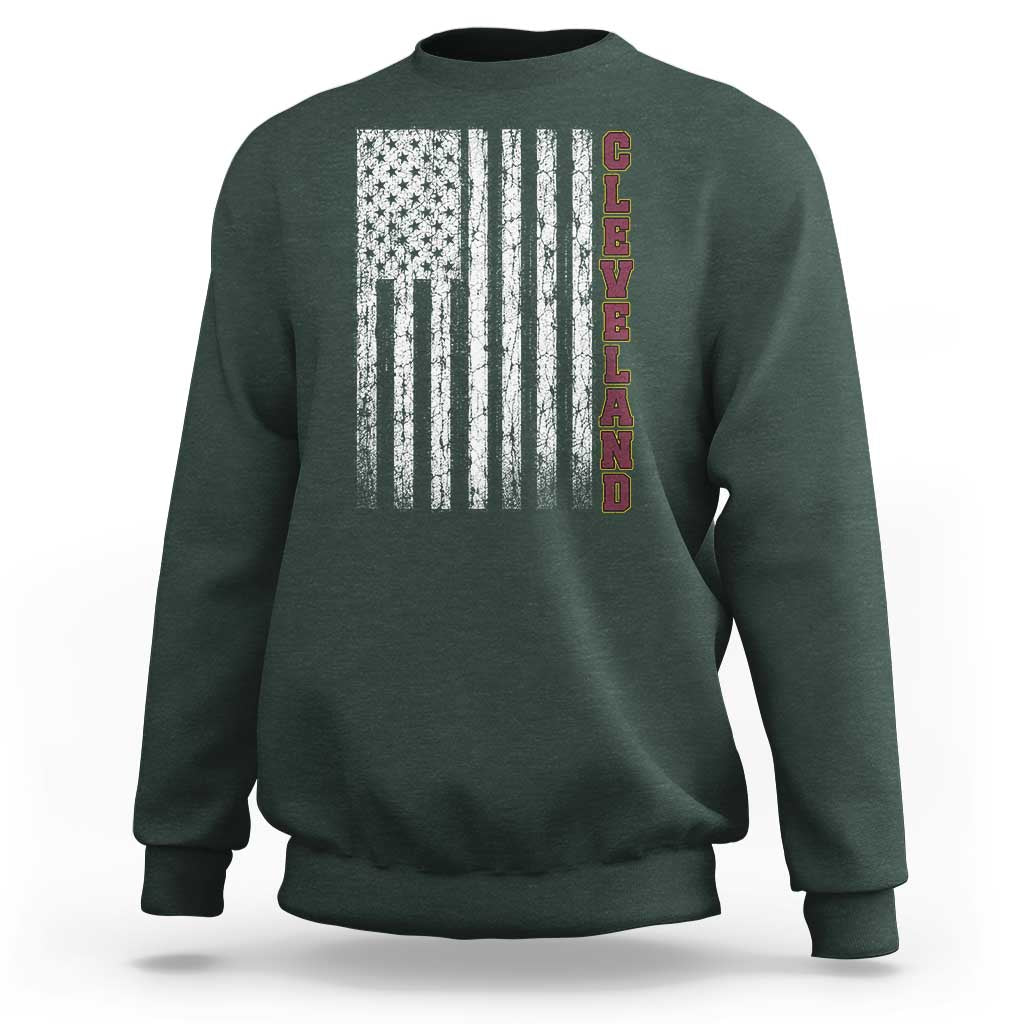 Cleveland Ohio State Pride Vintage American Flag Sweatshirt