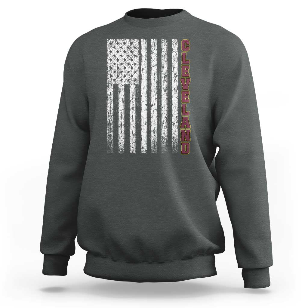 Cleveland Ohio State Pride Vintage American Flag Sweatshirt