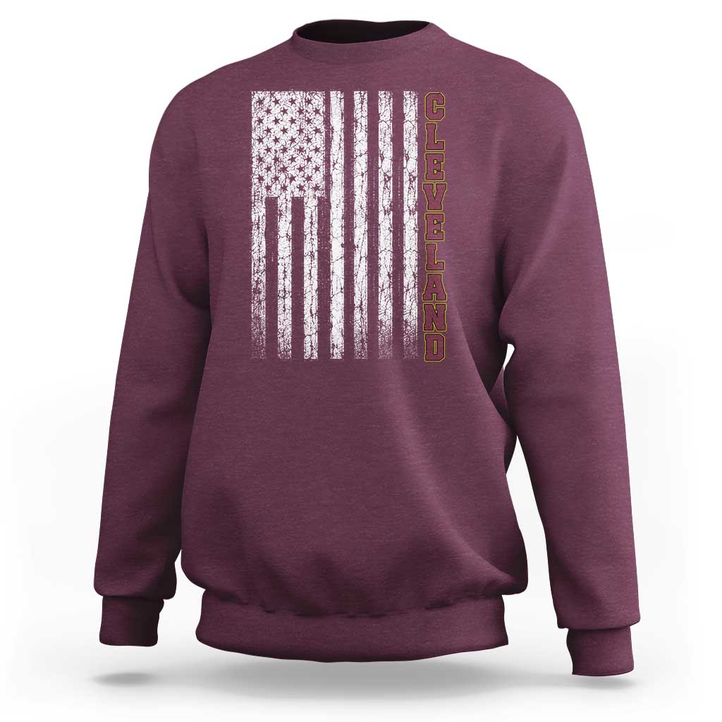 Cleveland Ohio State Pride Vintage American Flag Sweatshirt