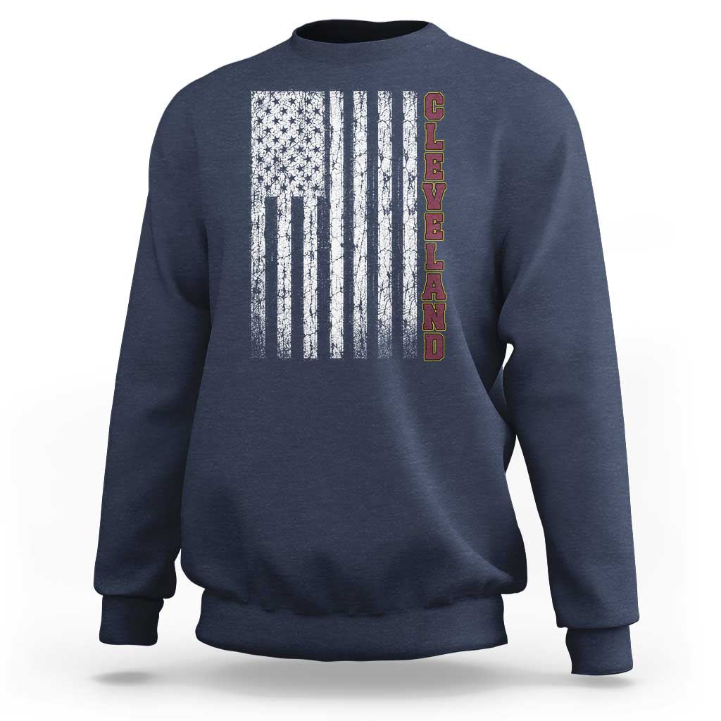 Cleveland Ohio State Pride Vintage American Flag Sweatshirt
