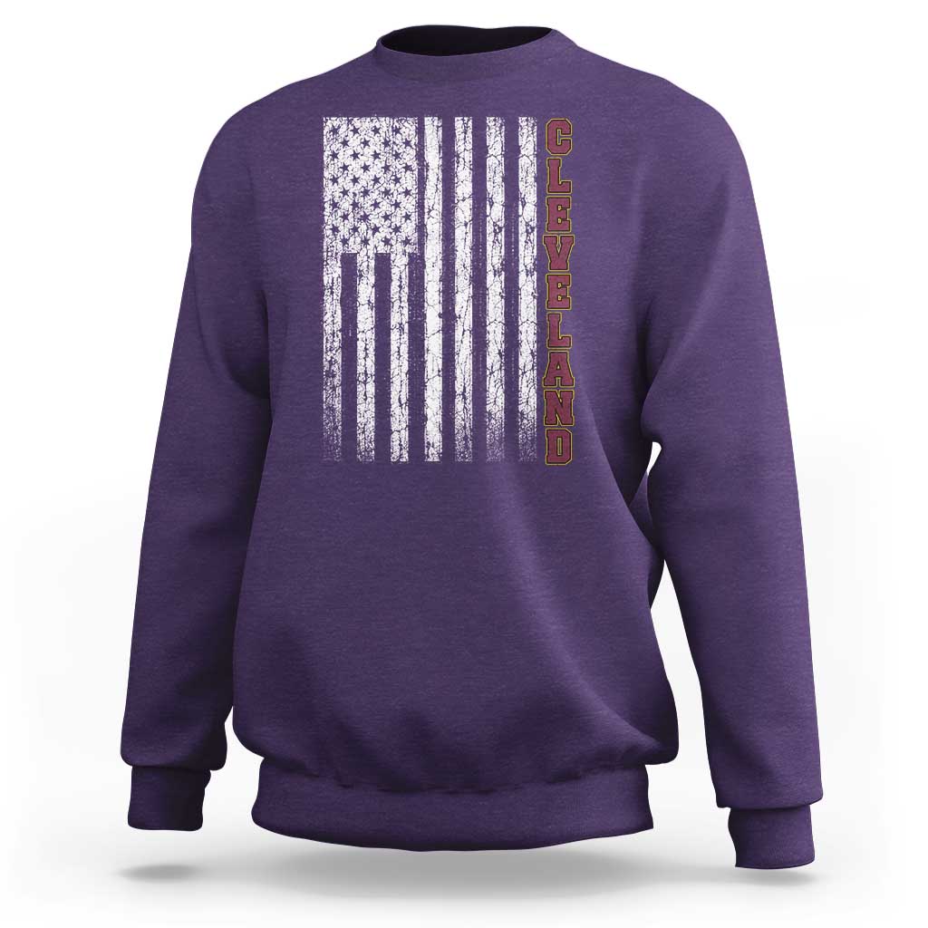 Cleveland Ohio State Pride Vintage American Flag Sweatshirt