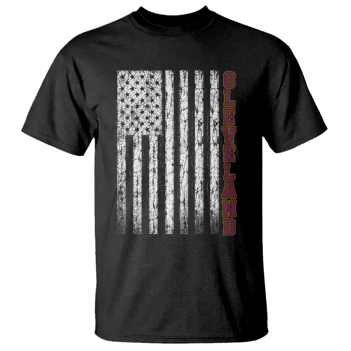 Cleveland Ohio State Pride Vintage American Flag T Shirt